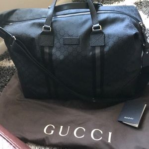 Gucci GG Guccissima Nylon Duffle Travel Bag Canvas